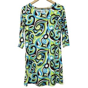 Shane Lee Inc. Retro A-line dress. 3/4 sleeves. Women’s size Medium